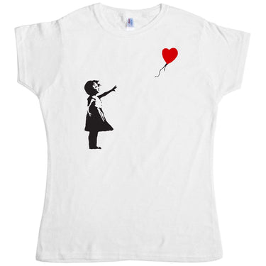 Banksy Girl With Balloon T-Shirt for Women 8Ball